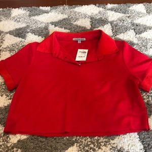 90s style crop polo
